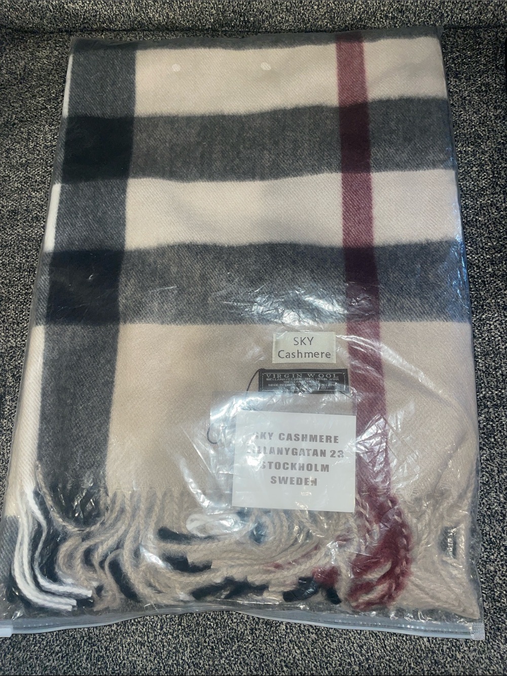 NWT Incredibly Soft SKY CASHMERE Burberry Pattern Scarf